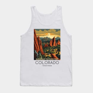 A Vintage Travel Illustration of the Garden of the Gods Park - Colorado - US Tank Top